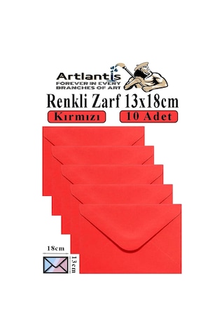 Kırmızı Zarf 13x18 Cm 10 Adet Kırmızı Mektup Zarfı Davetiye Zarfı Kartpostal Çekiliş Hediye Zarfı