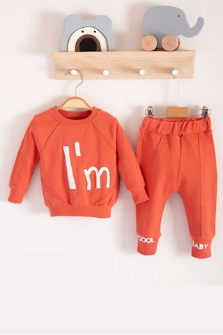 Babydonat I'm Cool Desenli Pamuklu 2'li Kız Bebek Takımı Nar Çicegi Nar Çiçeği