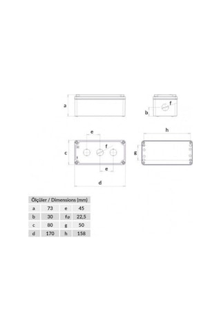 Bemis 3lü Buton Kutusu 80x170x73