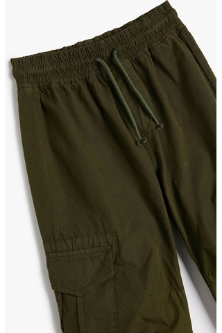 Koton Basic Jogger Pantolon Beli Bağlamalı Pamuklu Haki 4skb40021tw 4SKB40021TW853 Haki