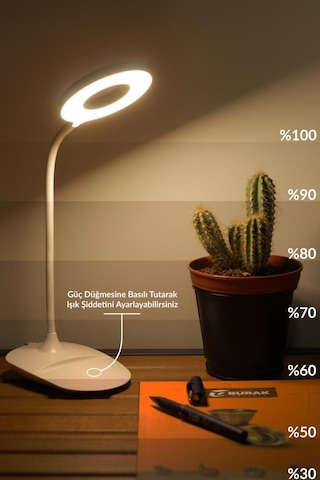 Telvesse 3 Renk 24 Led Telefon Standlı Şarjlı Dokunmatik Masa Lambası