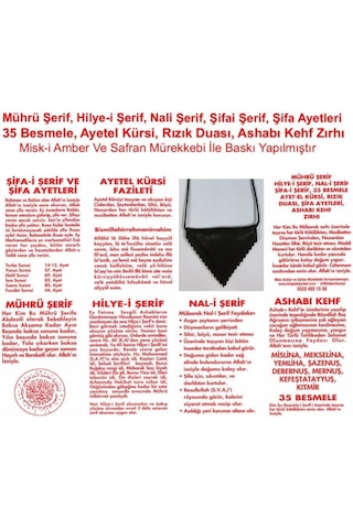 Mührü Şerif Hilyei Şerif Nali Şerif Şifai Şerif Muskası