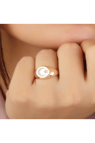 Ayyıldız Şövalye Altın Yüzük 14K Rose Gold 364012524