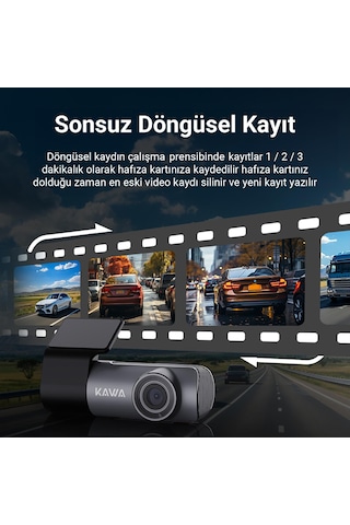 Kawa D5 2k 1296p Wdr Wifi 135 Geniş Açı Lens Araç Kamerası