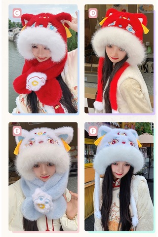 Şık Kışlık Polar Şapka, Kulaklıklı Kalın Ve Sıcak Polar Şapka, Stil 15 Beyaz