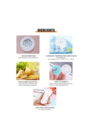 Ximistore9 Gıda Kalitesi Silikon Gül Kalıbı - Dört Boyutlu, Kolay Çıkarım, Baking & Dıy Çikolata/bayram Dekorasyonu Diğer