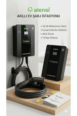 Alensi 22 Kw 32a Trifaze Duvar Tipi Elektrikli Araç Şarj İstasyonu