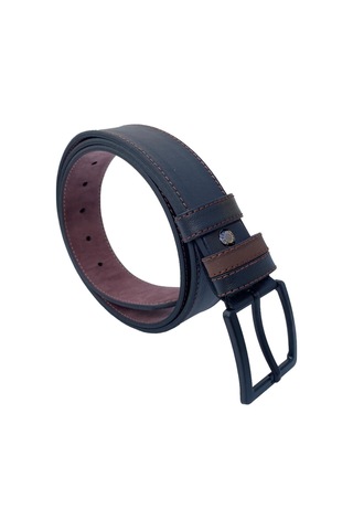 Siyah Suni Deri Dikişli 4 Cm.lik Spor Kemer - 7000-109-22y Siyah