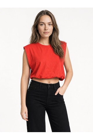 LOFT Crop Kadın Tshirt K.kol Lf2042454 Q1.v1 Kırmızı