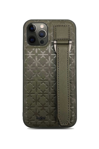 Kajsa Apple Uyumlu iPhone 12 Pro Max Kılıf Kajsa Neo Clasic Serisi Mono K Strap Kapak ZORE-218943