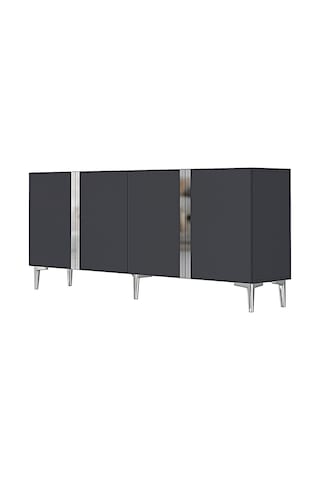 Ka1898as - Anka Konsol, Tv Stand, Tv Sehpası Ve Tv Ünitesi Antrasit - Sılver 180cm Antrasit - Silver