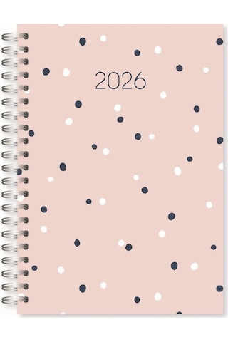 Lizy 2026 Spiralli 17x24 Cm Günlük Ajanda Model-8 Siyah