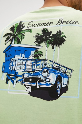 Bad Bear Dustin Yeşil Baskılı Erkek Tişört Siyah