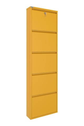 Ceha Kilitli 5'li Metal Ayakkabılık - Hardal Sarısı/Mustard K.AYK-5/M1963/KL