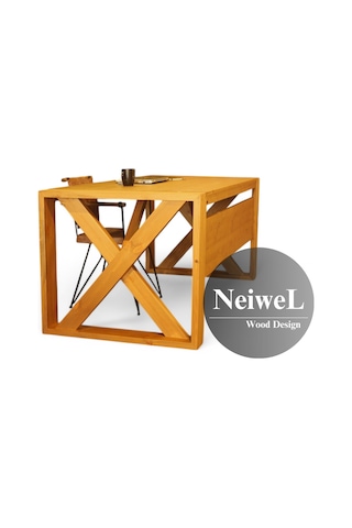 Neiwel Owen Doğal Ahşap Çalışma Ve Ofis Masası-80cm-200cm Açık Ceviz