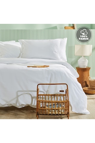 Yataş Bedding Plain Çift Kişilik Nevresim Takımı - Optik Beyaz
