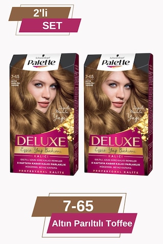 Palette Deluxe 7 - 65 Altın Parıltılı Toffee X 2 Adet Saç Boyası