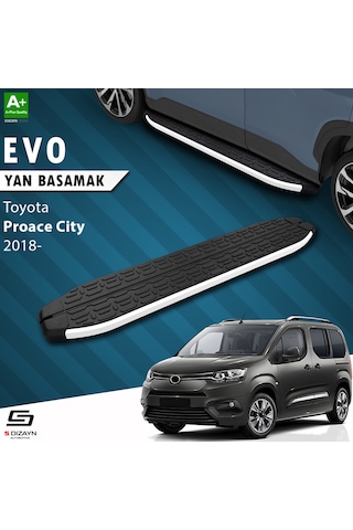 S-dizayn Toyota Proace City Kısa Şase Evo Aluminyum Yan Basamak 203 Cm 2018 Üzeri
