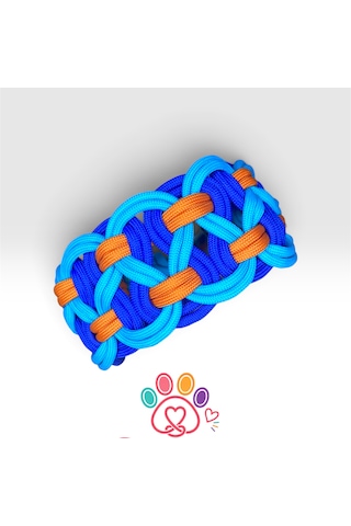 Okyanus Düğümü Paracord Tasma Kolye Hand Made Açık Mavi
