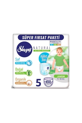 Sleepy Natural Külot Bez 5 Numara Junior Süper Fırsat Paketi 100 Adet
