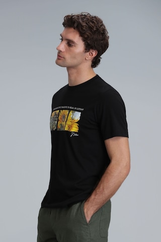 Lufian Erkek June Modern Grafik T-shirt 111020192 Siyah