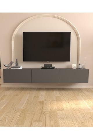 Bofigo Tv Ünitesi Tv Sehpası Düşer Kapaklı Tv Ünitesi Televizyon Sehpası 180 Cm Marvel Antrasit Antrasit