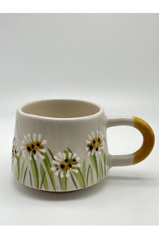 Seramik Kupa Bardak Papatya Tasarım