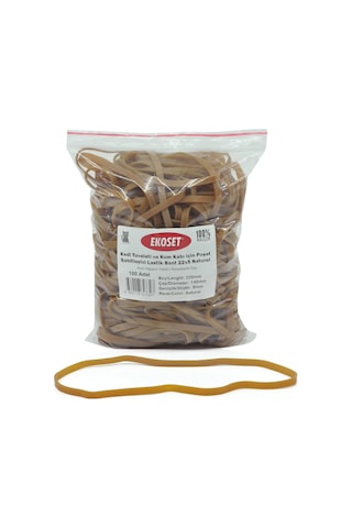 Kedi Tuvaleti İçin Poşet Sabitleyici Lastik 22X5 Naturel 100 Adet