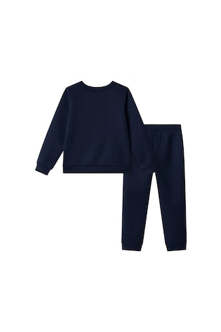 Luess Ayıcık Peluş Nakışlı Rahat Kalıp Erkek Çocuk Alt Üst Takım - Lacivert