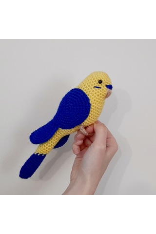 Amigurumi Örgü Oyuncak Muhabbet Kuşu Fenerbahçeliyim Lacivert - Sarı