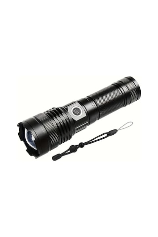 Brightnova Black Ultra Parlak 30w Led Taktik Fener Usb Sarjli Aluminyum Alasim Uzun Menzil Zum Yuksek Kapasiteli Li Ion Pil 400 Lumen Dahili Altın