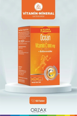 Ocean Vitamin C 1000 Mg Takviye Edici Gıda 2 x 30 Tablet