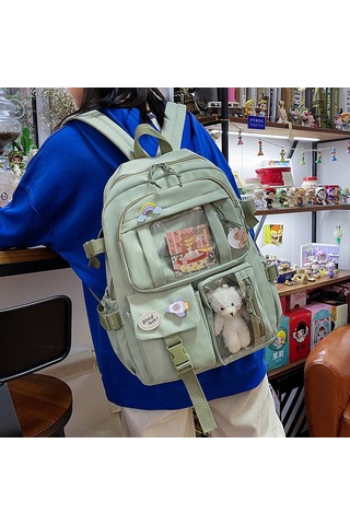 Kangvka Yeni Sırt Çantası: Hafif, Büyük Kapasiteli, Genç Kızlar İçin Moda Aksesuarlı Pembe Okul Çantası Pembe