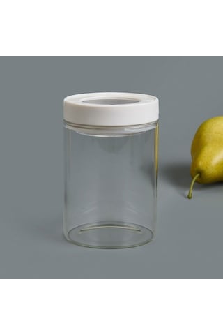 Tohana Vakumlu Cam Kavanoz - Şeffaf / Beyaz - 400 Ml Şeffaf / Beyaz