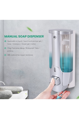 Xiaaokeji Sabunluk, Jel Dispenseri 350ml, Mutfak Şampuan Dispenserleri Gümüş