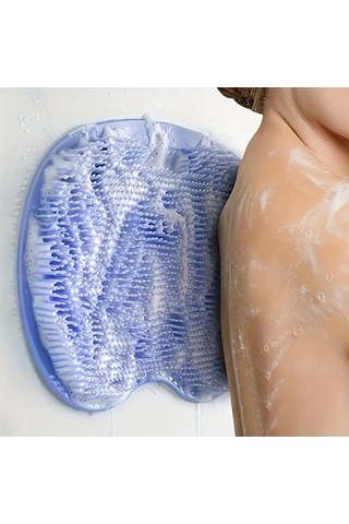 Trendooze Sunshine022 Mavi Wongırl Silikon Banyo Masaj Pedi, Yumuşak Kaymaz Ayak Ve Sırt Peeling Fırçası