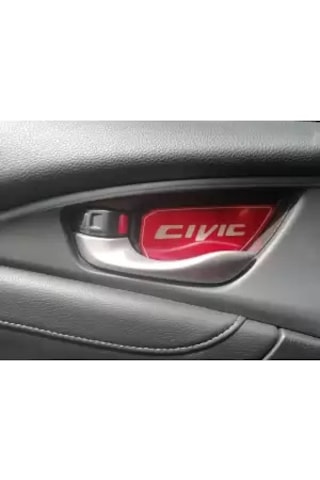 Honda - Civic Fc5 2016-2020 Uyumlu İç Kapi Kolu Kaplama Kirmizı