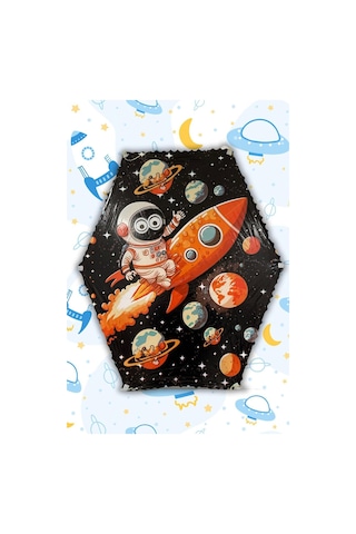 Altıgen Astronot Modelli Uçurtma 50mt İpli