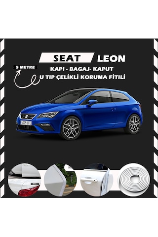 Seat Leon Oto Araç Kapı Koruma Fitili 5metre Parlak Beyaz Renk