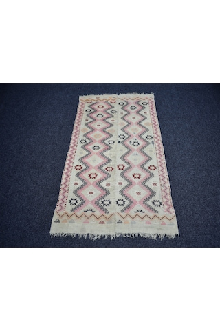Zehra Abla Halı Antika El Dokuma Dekorluk Fragman Perde Yün Cecim Kilim 7429 Çok Renkli