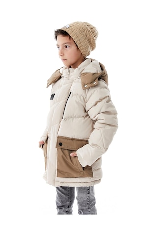 Benitto Kids Erkek Çocuk Kapüşonlu Kalın Kışlık Mont 51335 Bej