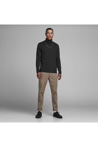 Jack & Jones Balıkçı Yaka Kazak-Emil 12157417 Black Siyah