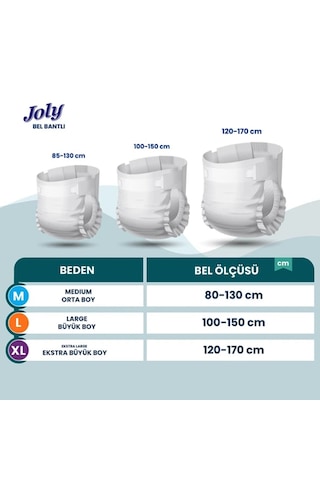 Joly Belbantlı Large Büyük Boy Hasta Bezi 120 Adet 4x30 Paket L