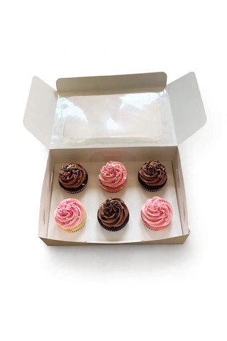 6 Gözlü Cupcake Kutu 25adet