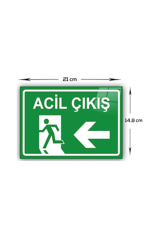Decorita Cam Yönlendirme Levhası | Acil Çıkış - Batı