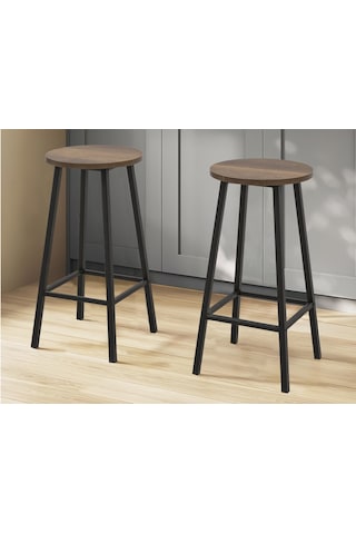 Esyala Riva 2'li Tabure Barok Siyah