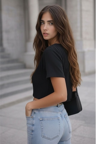 Mamayaga Kadın Bisiklet Yaka Dokulu Kısa Kol Akordiyon Model Tasarım Spor Şık Crop Boy Bluz Siyah