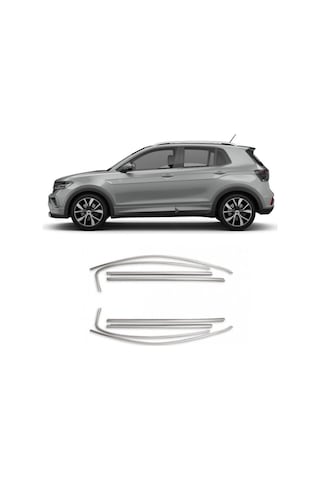 Autogp Vw T-cross Cam Çerçevesi Kenar Çıtası Krom Tamtur 10 Parça