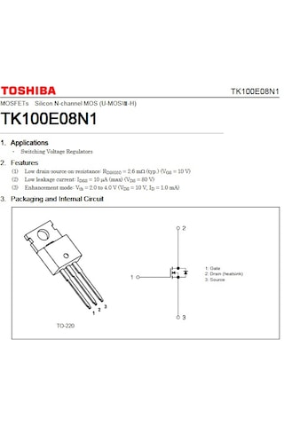 Tk100e08n1 N-channel Mosfet