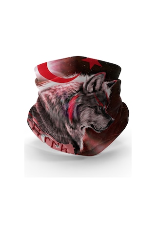 Bebo Store Extreme Outdoor Spor , Motorcu Ve Bisiklet Kullananlara Özel Desenli Buff Boyunluk Bandana Balaklava Kurt-214 Çok Renkli